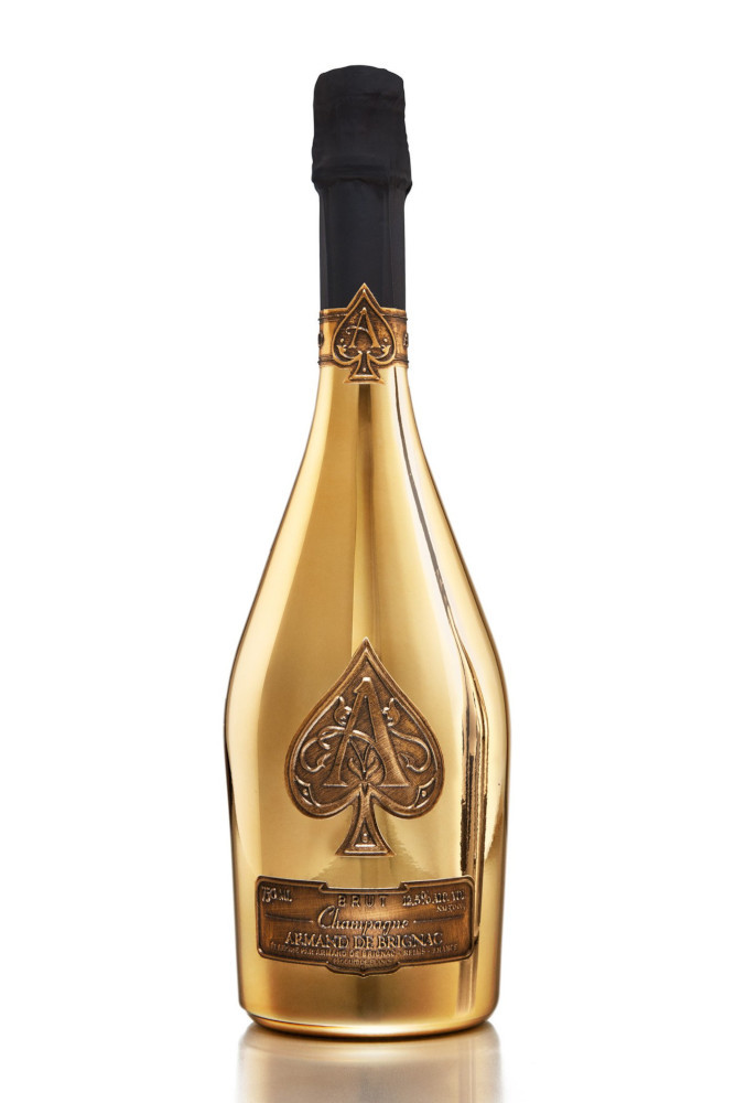 Armand de Brignac Ace of Spades Brut Gold champagne bottle at Five Star Liquor in Crown Point
